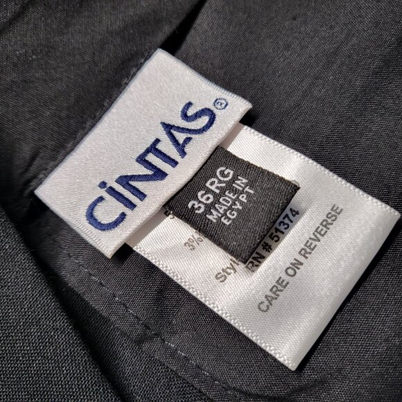 Cintas Mens Dress Pants 36 X 31  Wool Blend Washable Preppy Executive Black - Picture 3 of 14
